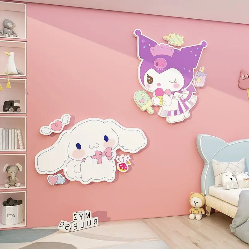 Sanrio Cinnamoroll Kuromi Kids Room Wall Decoration Princess Room Girls Room Decoration Bedroom Bedside Background Sticker Gift