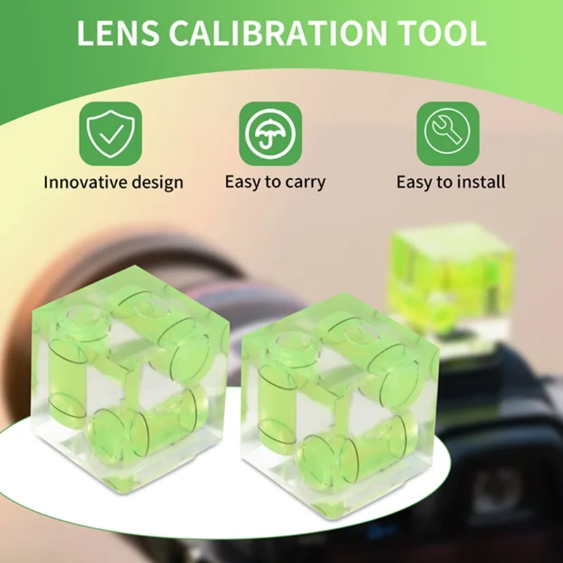 Triple 3 Axis Hot Shoe Bubble Spirit Level Kompatibel untuk Kamera DSLR Canon Nikon Pentax (2 Pak)