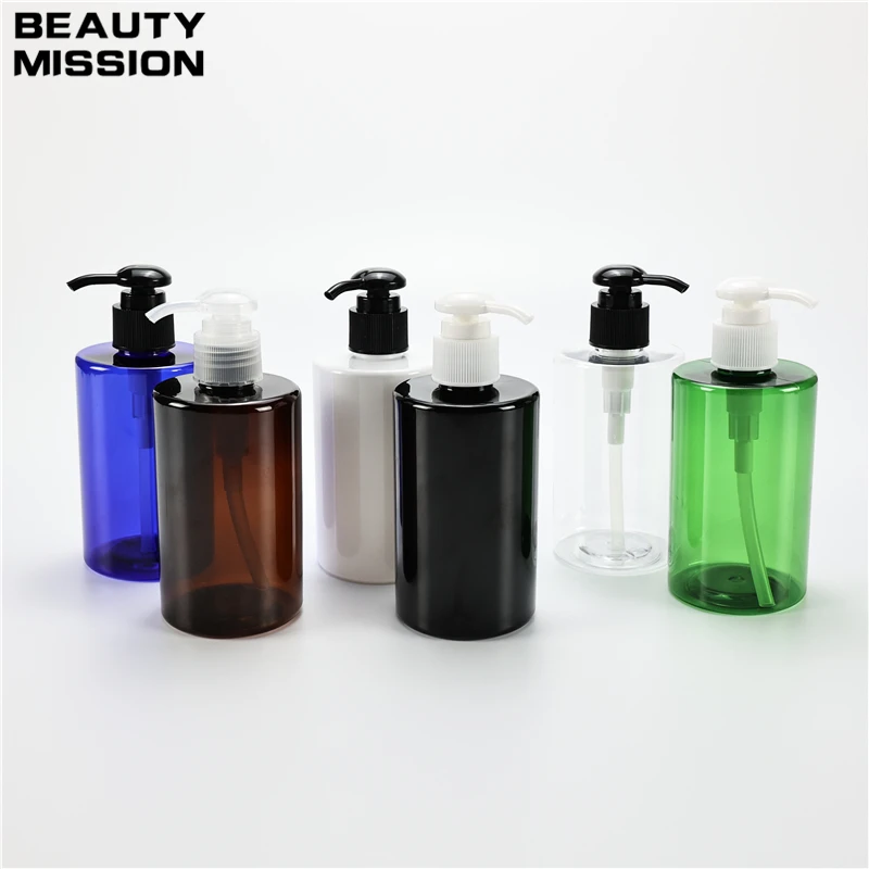 Chunky 250ML X 25 Liquid Soap Packaging Flat Shoulder Bottles With Round Lotion Pump Travel Shampoo Shower Gel Plastic Container