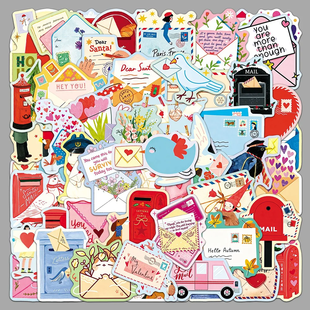 50pcs Cute Fairy Tale Letterhead Sticker PVC Material Personalized DIY Notebook Envelope Scrapbook Waterproof Decorative Sticker
