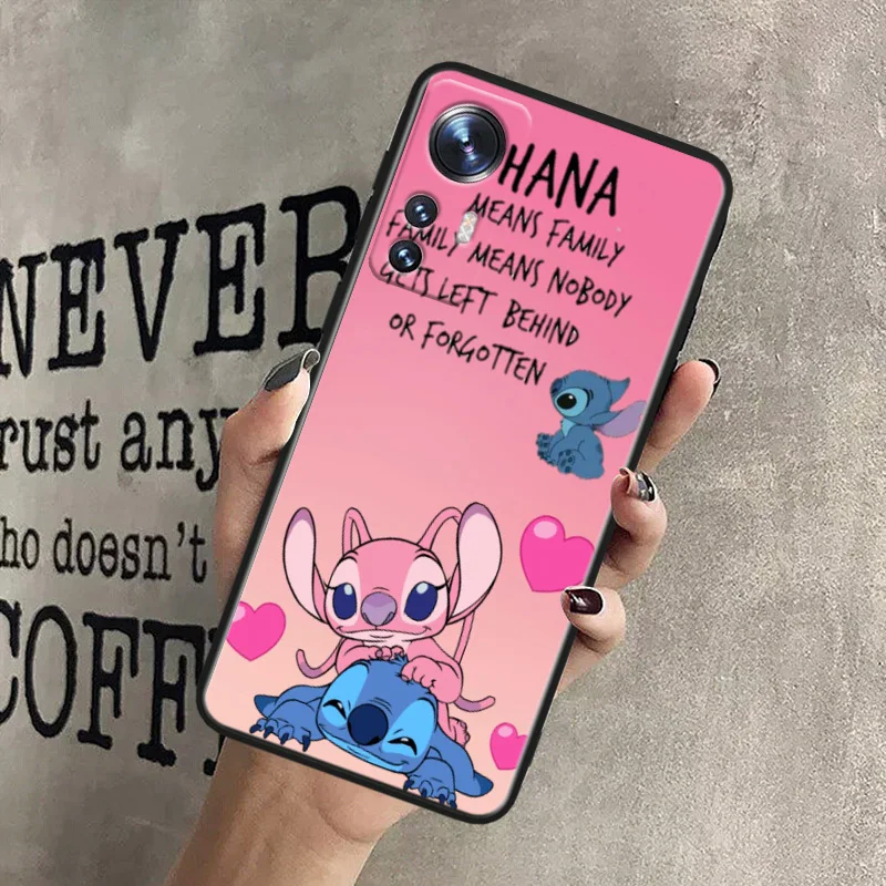 Stitch Angel Black Phone Case For Xiaomi Mi 10 9 8 Pro Lite SE A1(5X) A2(6X) A3(CC9E) Note 10(10Pro) Funda Soft Cover Shell Capa