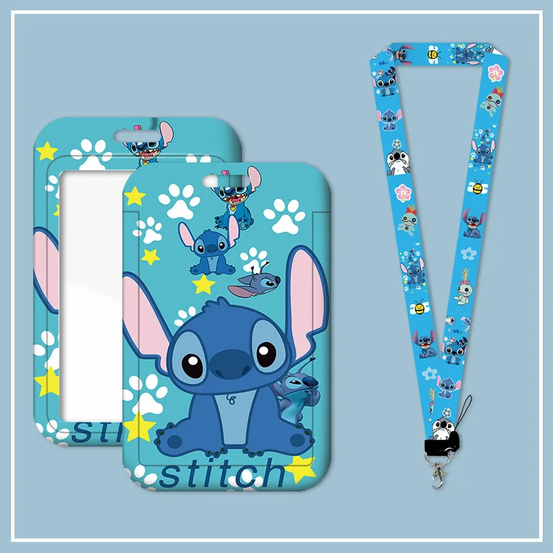 Funda para tarjeta de punto de dibujos animados de Disney, cordón de identificación de estudiante de Anime, tarjetero, tarjeta de autobús, tarjeta de permiso de trabajo, funda protectora, llavero de regalo