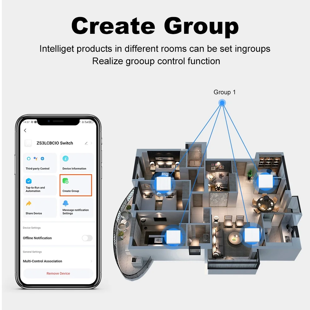 ZigBee Smart Light Switch Neutral Wire Required Push Button Wall Switch 1-4 Gang Work With Tuya Alexa Google Home Smartthings image 6