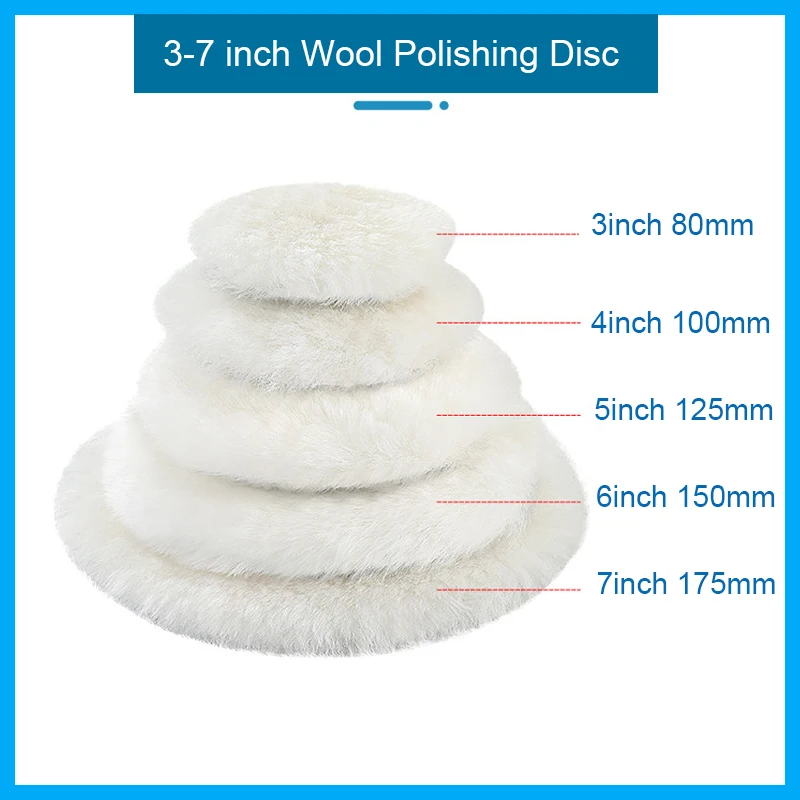 

1 шт., 4/5/6/7 дюймов, шерстяной полировальный диск, вощение, полировка, полировка, уход за краской автомобиля, полировальные подушечки для автомойки, автоаксессуары