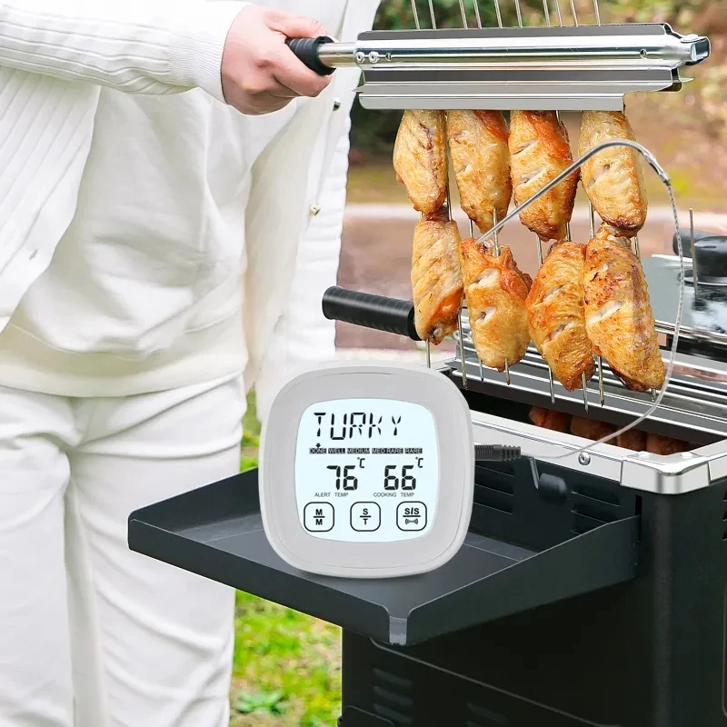 Thermomètre numérique personnalisé pour la cuisson des aliments, sonde pour barbecue, minuterie électronique, écran tactile, industriel, vente chaude