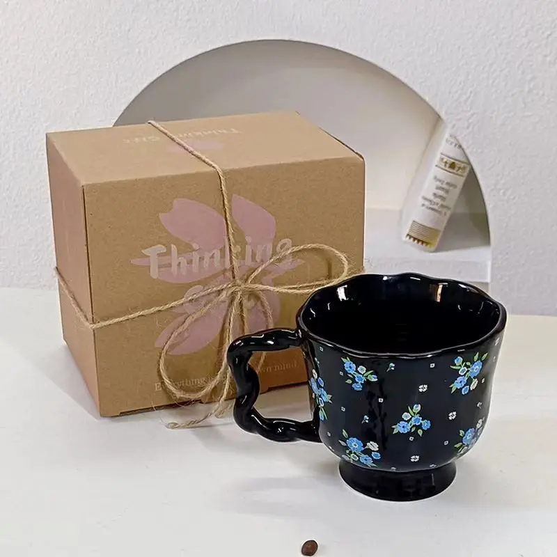 

High Aesthetic Value Large Capacity Ceramic Mug Home Office Hand Painted Exquisite Light Niche End Feeg