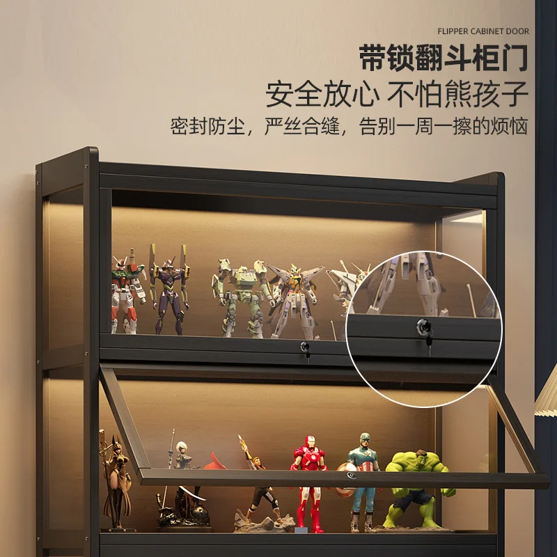 Customized Display Cabinet with Lock Acrylic Transparent Dustproof Display Stand Figurine Model Storage Cabinet