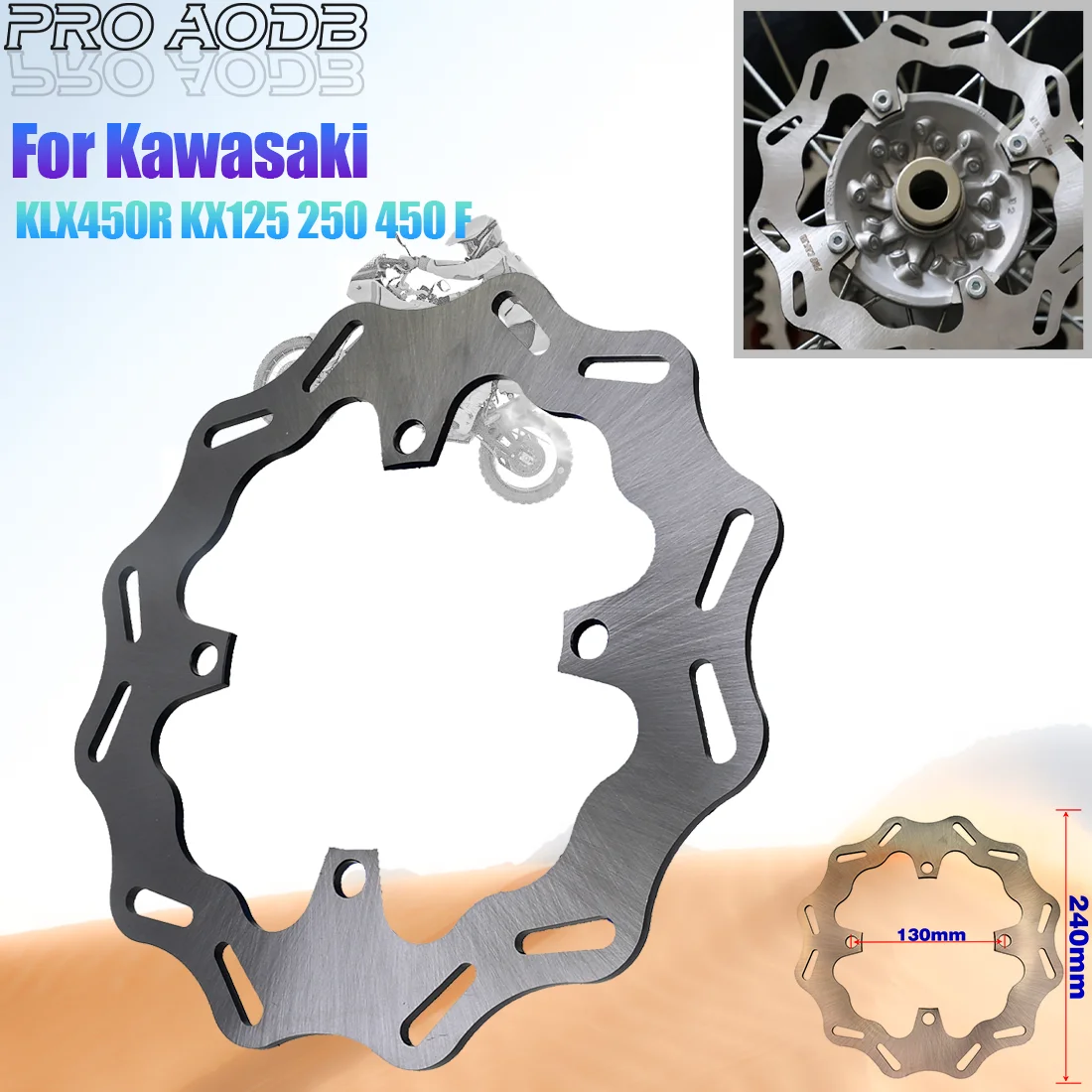 

For Kawasaki KX KLX KX125 Moto 270mm 240mm Front Rear Brake Disc Rotor For KX250 KX250F KX450F KLX450R Motocross Accessories