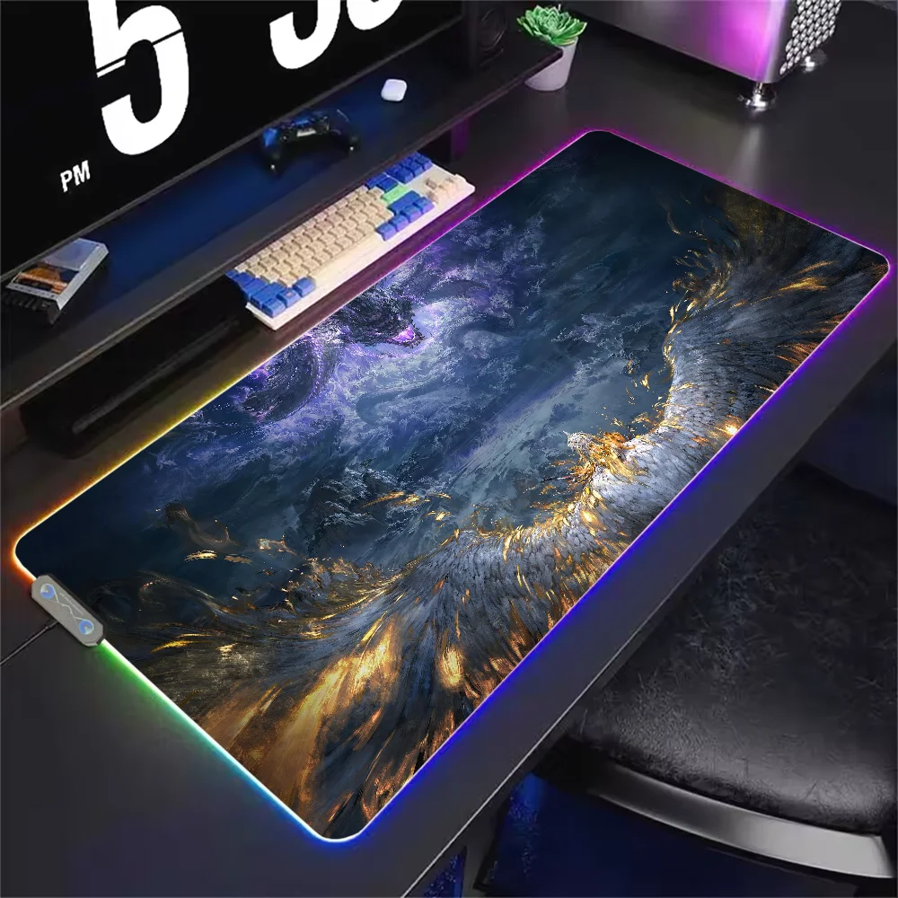 D-Drgan Cool Mouse Pad RGB LED Light Waterproof Office PC Home Non-Slip Rubber Base Best Price Large Game Desk-Mat USB