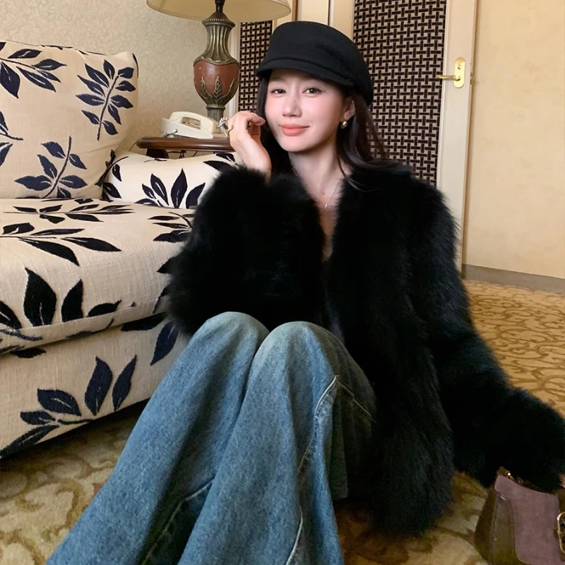 YOLANFAIRY معطف فرو الثعلب الحقيقي امرأة فاخرة الشتاء الراقية الخامس الرقبة الشباب التنقل الدفء سيدة الطبيعية كله الثعلب الفراء سترة2025 #3