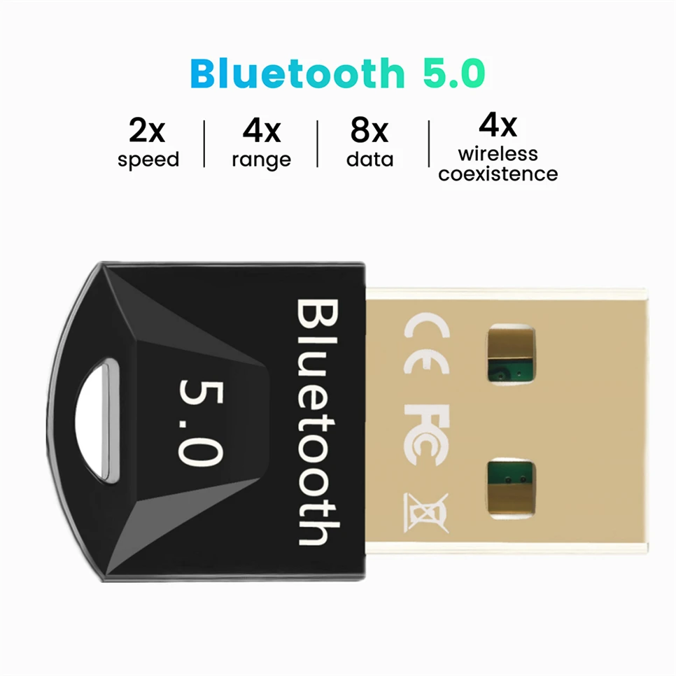 Adaptador USB Bluetooth 5,0 5,0, receptor inalámbrico, Dongle Bluetooth 5,0, transmisor de alta velocidad, adaptador USB inalámbrico