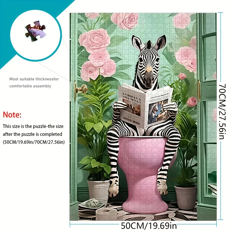 Giornale di lettura zebrato - Tema astratto, puzzle di carta da 1000 pezzi, grande gioco per adulti giocattolo regalo per giochi interattivi in famiglia a