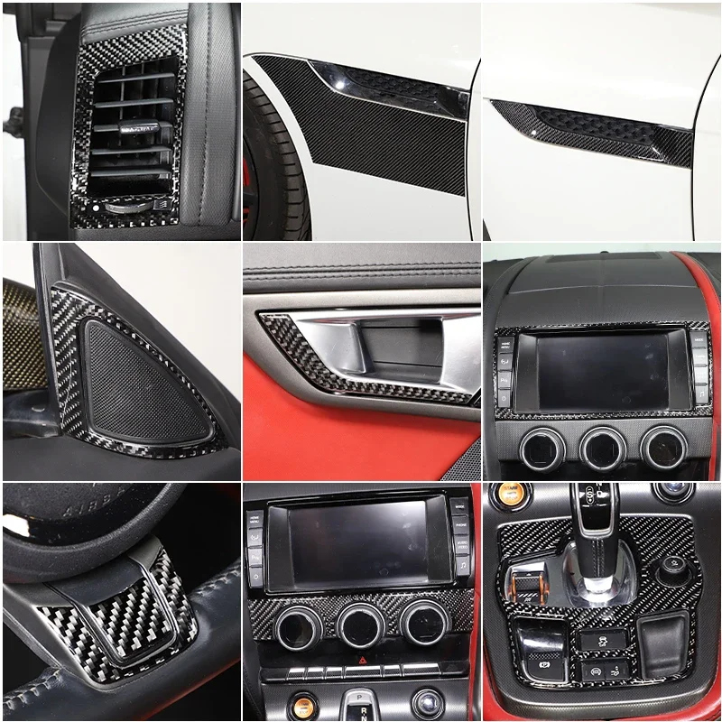 

Soft carbon fiber is For 2013-2022 Jaguar F-TYPE car Dashboard Console Decoration Cover Stickers car modification accessories