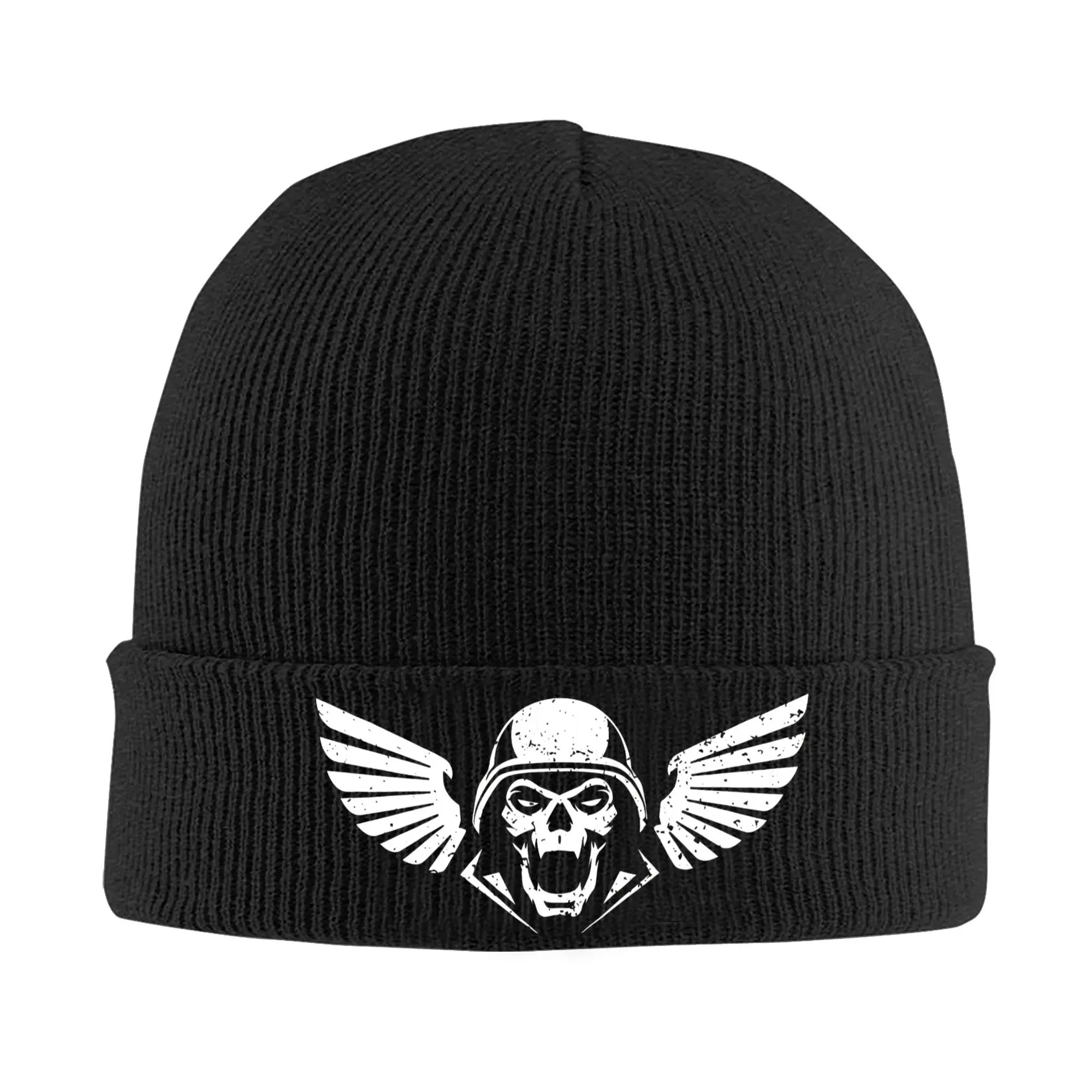 Warhammers  40k Astra Militarum Inspired Imperial Guards Skull Hats Autumn Winter Beanie Street  Caps Unisex Acrylic Skullcap