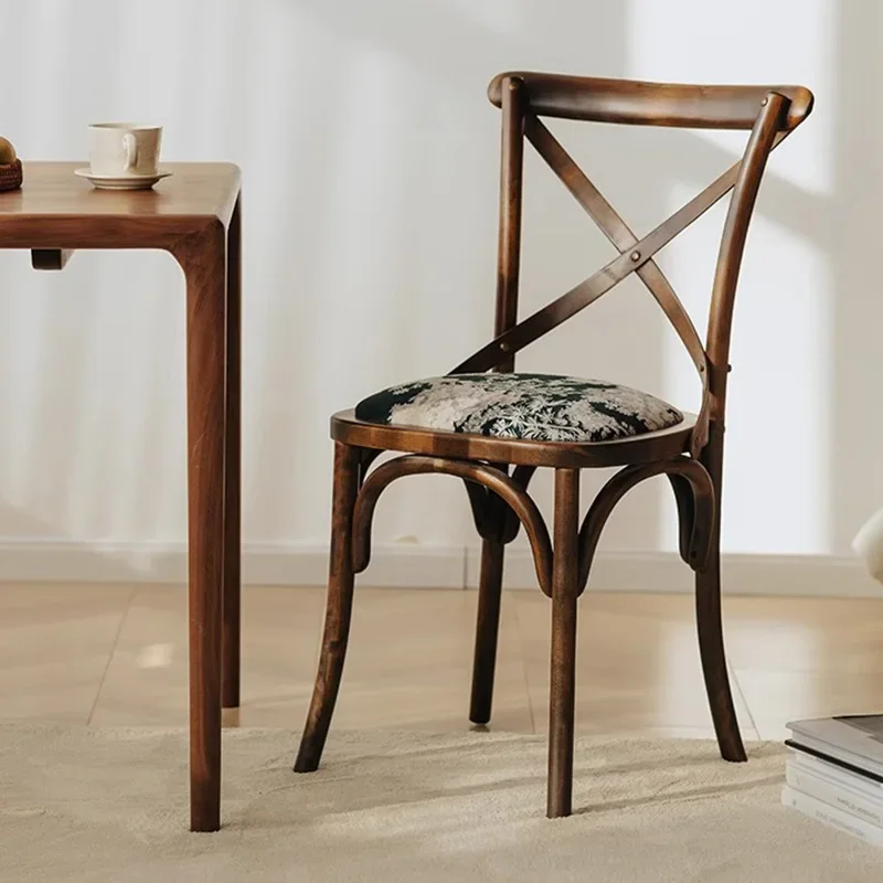 중세 단단한 나무 식당 의자, 가정용 프랑스 레스토랑 의자, 등받이, 가볍고 고급스러운 고급형