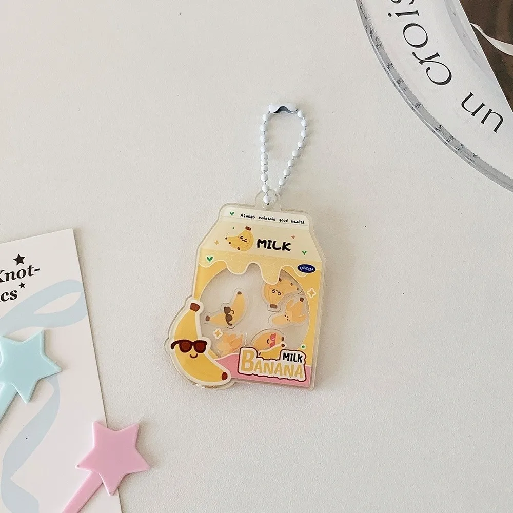 New Acrylic Bubble Bottle Keychain Cartoon Transparent Backpack Charm Keychain Holder Girls