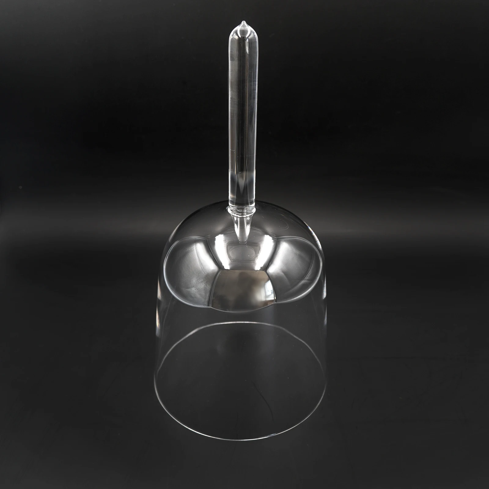 Star Linkup 6 Inch Clear Handheld Crystal Singing Bowl, Handmade Portable Handle Sound Bowl, Vibrational Sound Healing Percussion Instrument for Yoga Practice, Meditation Sound Bath, Chakra Balancing, Stress Relief, Comes with Rubber Mallet, Ideal Spiritu