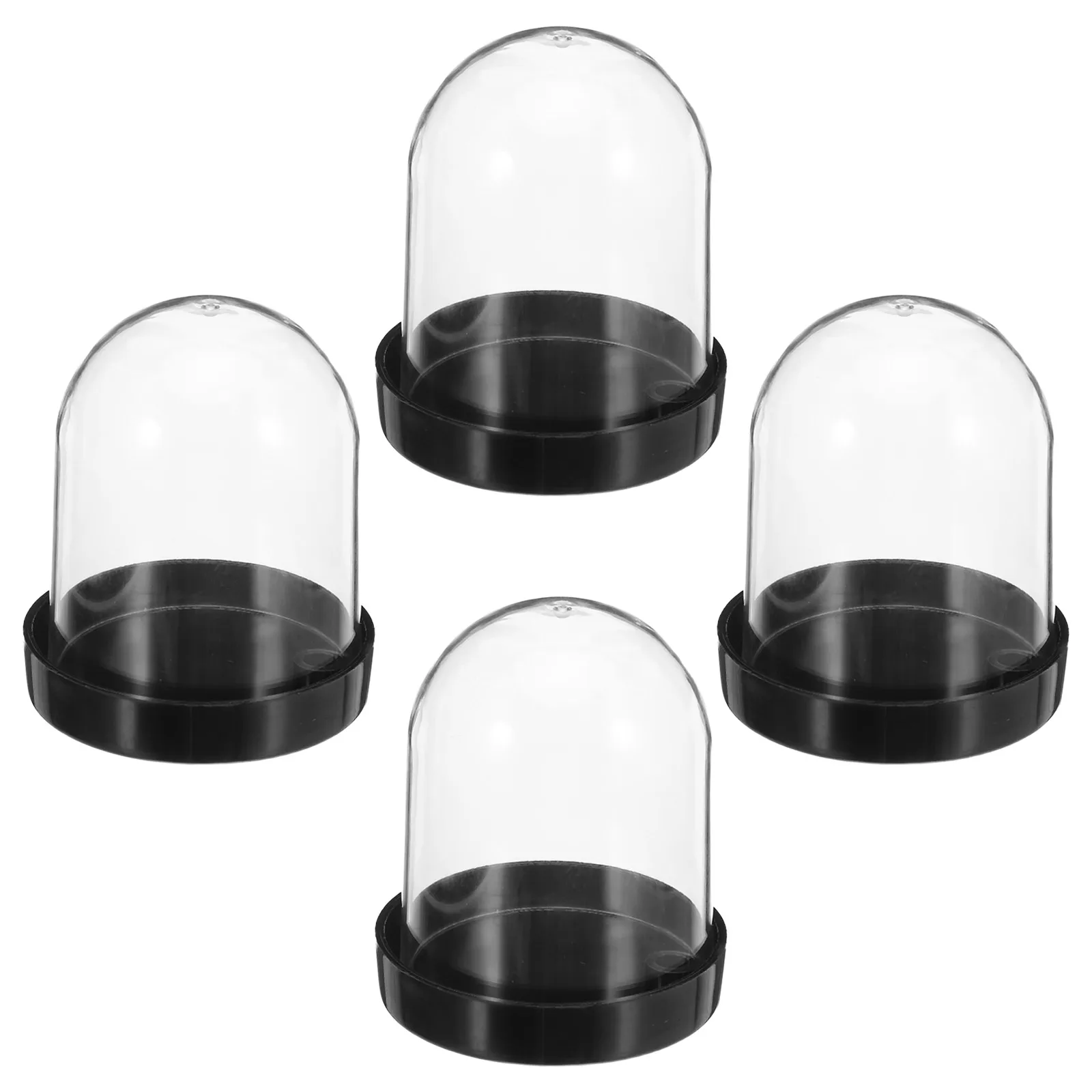 

4Pcs Clear Terrarium Dome Plastic Craft Cover for Holiday Tabletop Decor Miniature Display Cloche Transparent Flower Dome