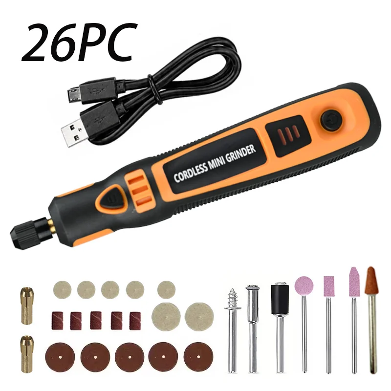 

Cordless Mini Grinder Pen, 3-Speed Control Rotary Tool with 700mAh Battery, Compact & Portable for Grinding, Polishing & Engravi