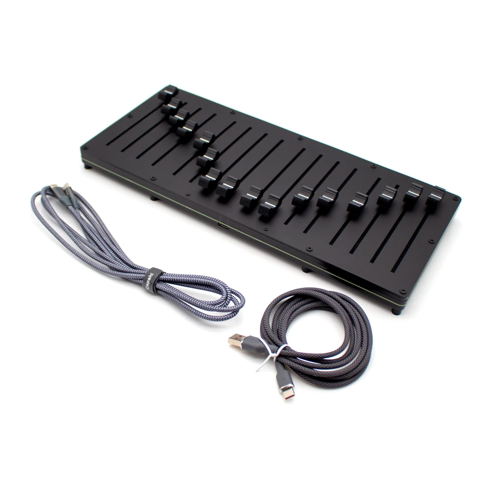 16-Channel 100mm Slide Fader USB MIDI CC Controller for DAW Music Software, Type-C Interface Plug-and-Play