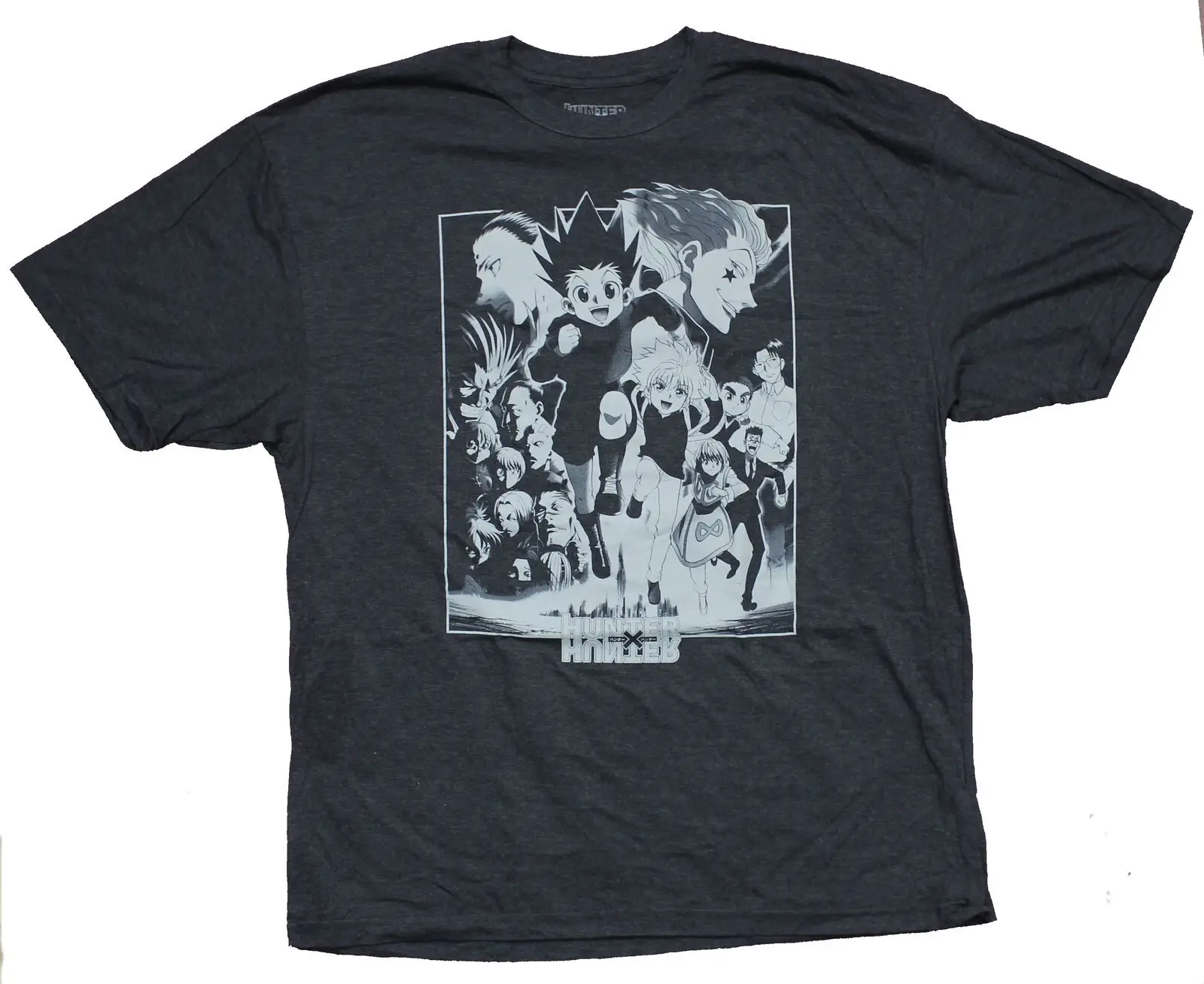 Hunter X Hunter Adult New T-Shirt - Key Art Grayscale Pic