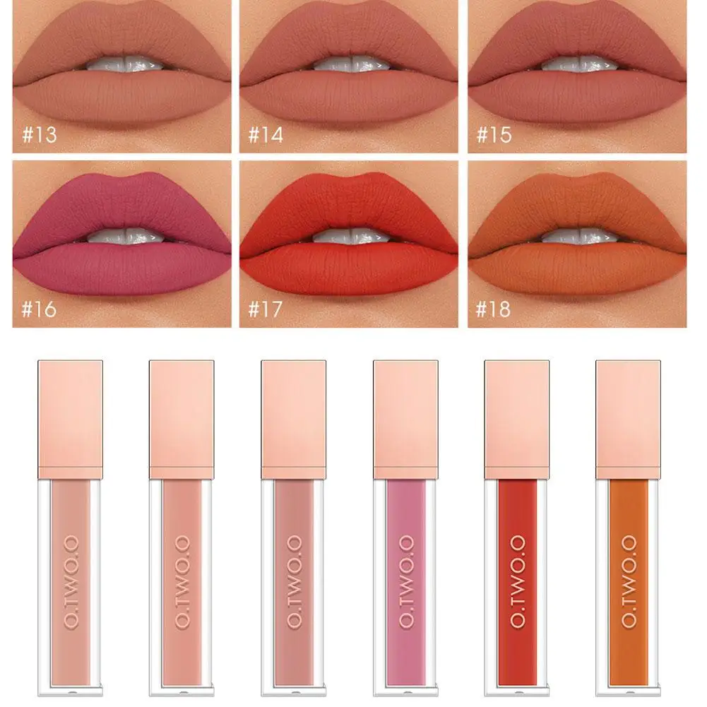 O.TWO.O Matte Lipstick Double Head Lip Coat 24HR Non-stick Cup Lip Gloss Tint Plumper Long Lasting Waterproof Lipstick Makeup