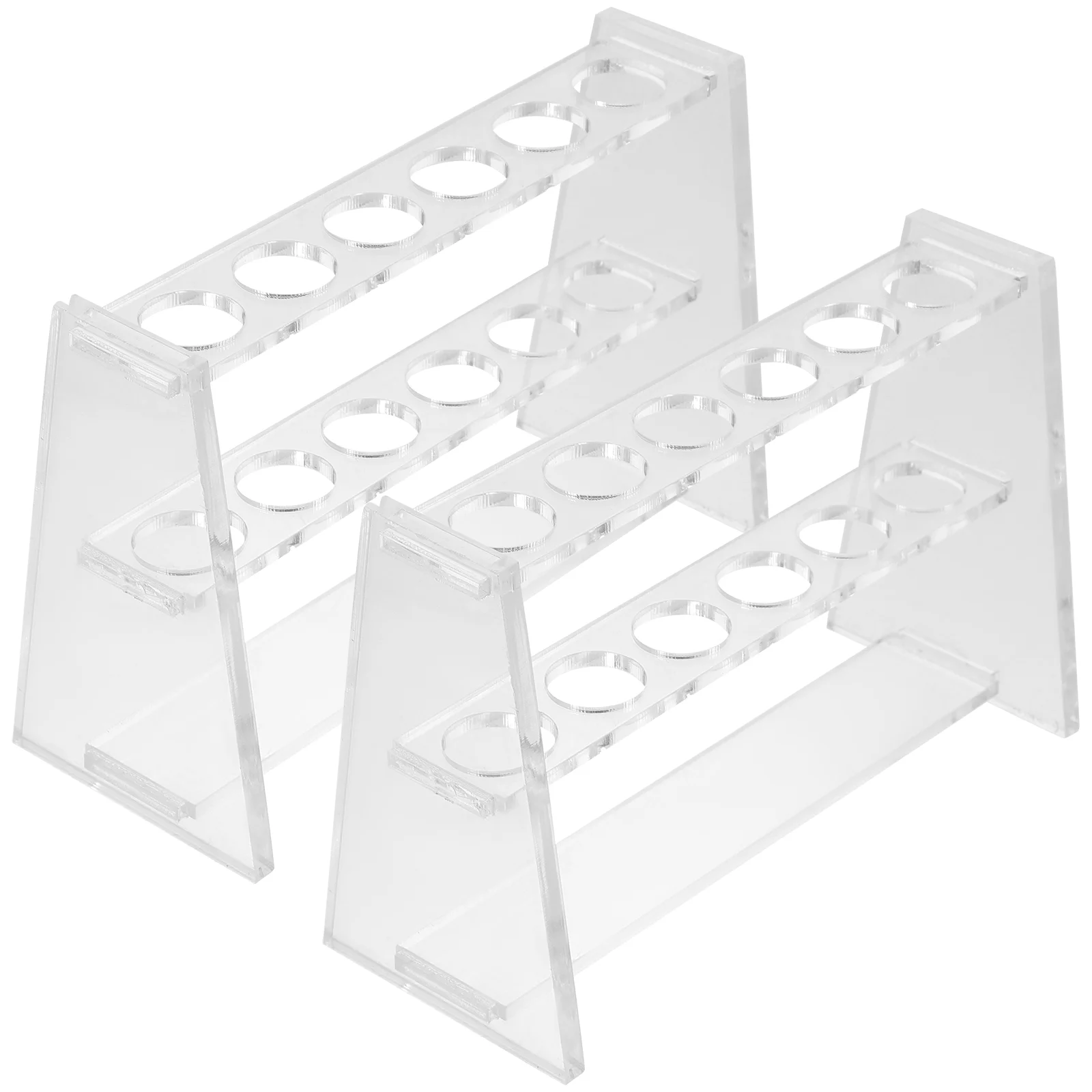 

2 Pcs Colorimetric Tube Rack Acrylic Test Laboratory Stand Glass Transparent Shelf 2-layer Scientific Organizer