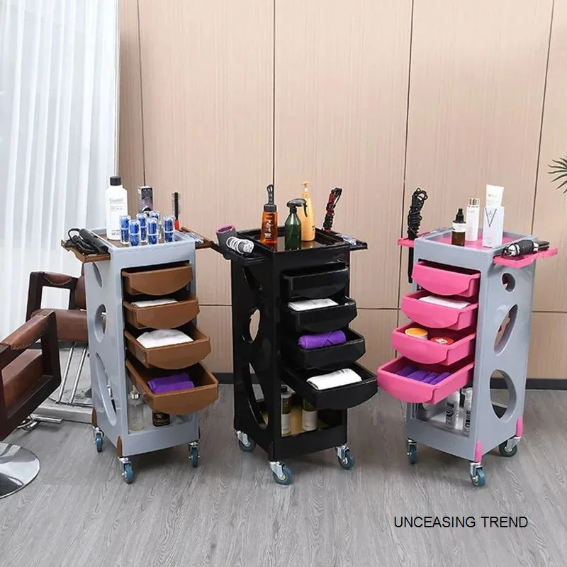 Minimalist Storage Organizer รถเข็นล้อสําหรับ Hairdressing Hair Salon รถเข็น Multi-Layer Beauty Salon เครื่องมือพิเศษรถเข็น