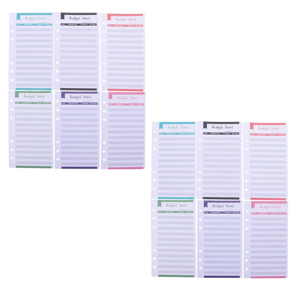 

24Pcs Cards Portable Budget Planner Household Finance Tracker Daily Expense Paper Insert for Picnic Self-Driving Trip Binder