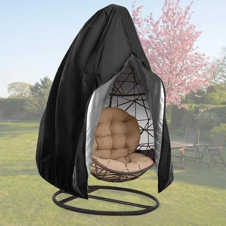 Patio Hanging Egg Chair Cover Waterproof 210D Heavy Duty Single/Double Seat Cocoon Swing Egg Chair Covers Garden Dust Protector