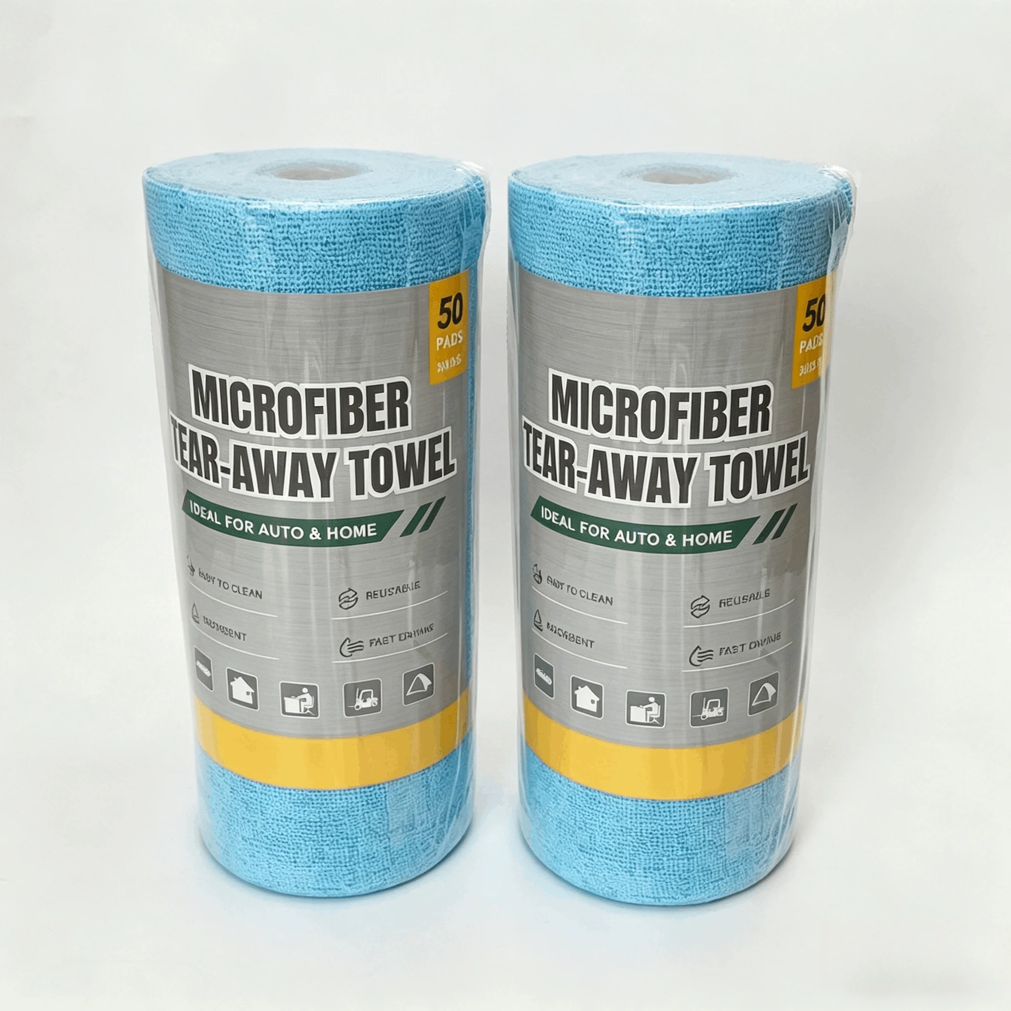 

30×30 cm automotive cleaning towel - multi-functional microfiber cleaning and care towel, 50 pieces in roll form