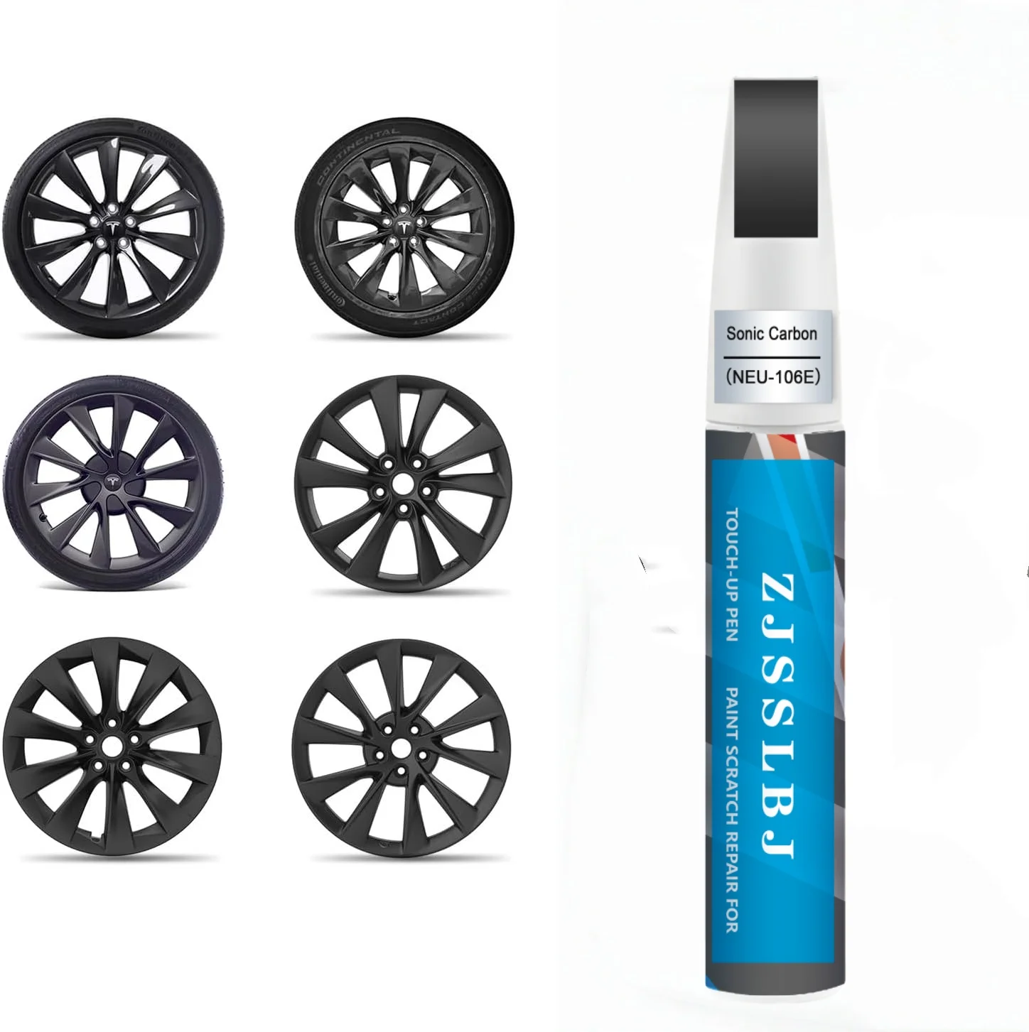 Rim Touch Up Paint(Sonic Carbon(NEU-106E)) for Tesla Model S/X Cyclone/Slipstream/Turbine/Aero TurbineWheel Quick & Easy Remover