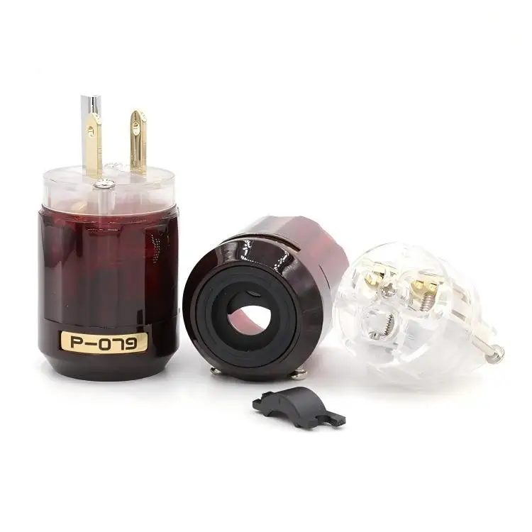 HIFI Oyaide C-079 P-079 US Power Plug 24k Gold Plated IEC Audio Connector Female-Male MATIHUR audio Transparent hifi  DIY