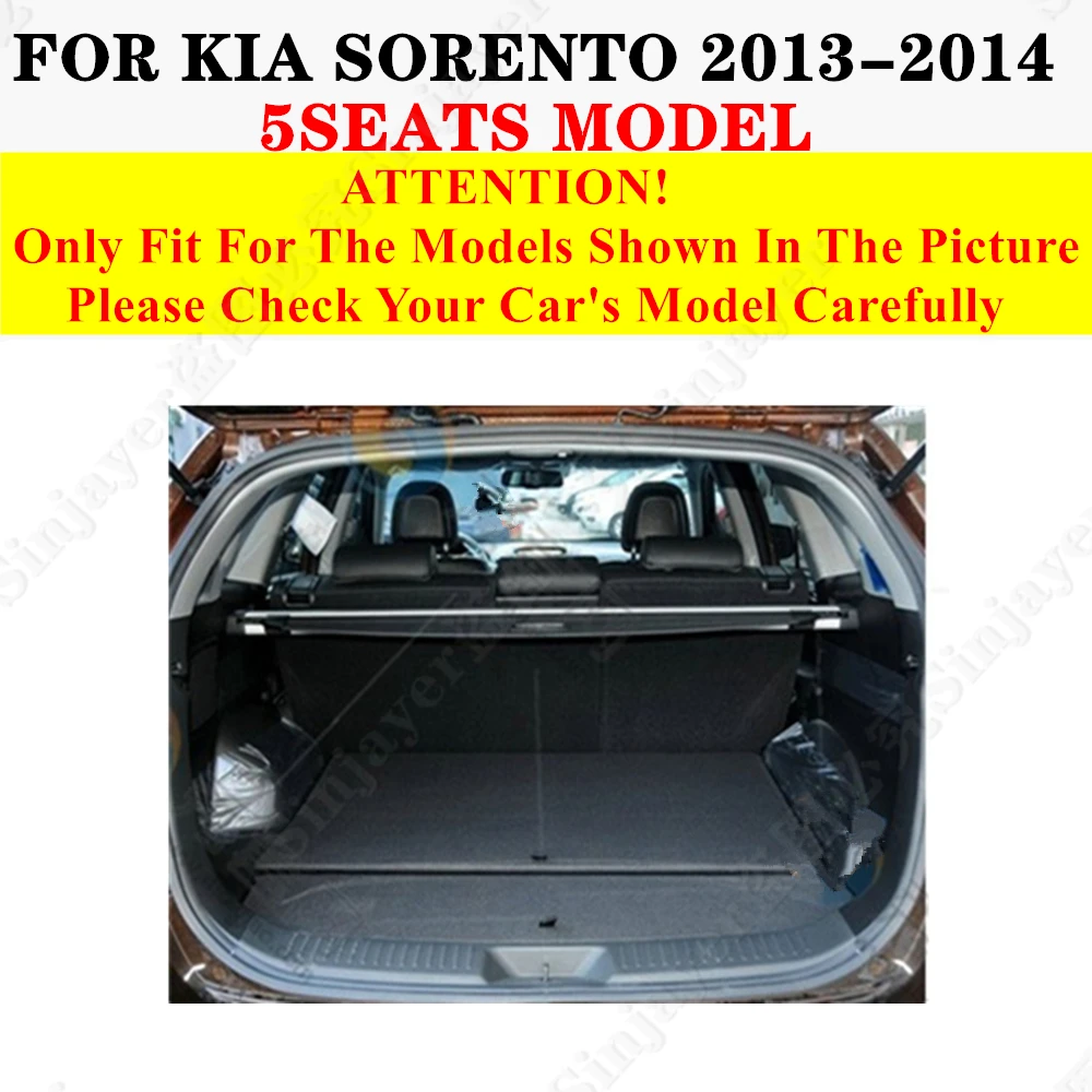 High Side Car trunk mat for KIA Sorento 5Seats 2014 2013 XPE Rear Cargo Protect Cover Liner Tail Boot Tray luggage Pad Carpet