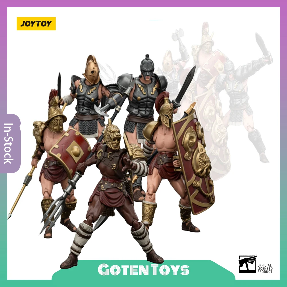 JOYTOY 1/18 بولي كلوريد الفينيل الروماني المصارع عمل أرقام Hasta Thraex Secutor Dimachaerus Retiarius تحصيل لعبة مجسمة هدية