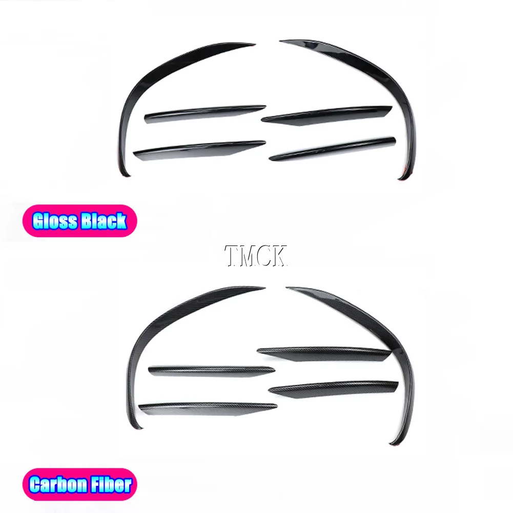 For Mercedes Benz C Class W205 2019-2021 ABS Car Accessories Front Bumper Lip Splitter Spoiler Canard Fog Lamp Cover Trim Strips view 6
