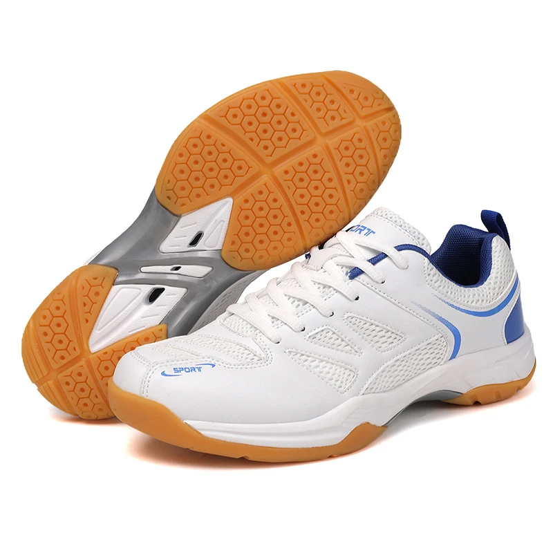 

Профессиональные нескользящие кроссовки для бадминтона для мужчин и женщин, для улицы, зала и соревнований, сине-желтые, большие размеры