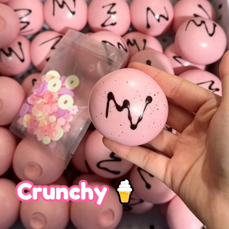 Crispy Brownie Ice Cream Ball Squishy Stress Relief Fidget Toy Crunchy Squeeze Toys Blocks Filled ASMR Anti Stress Sensory Toys