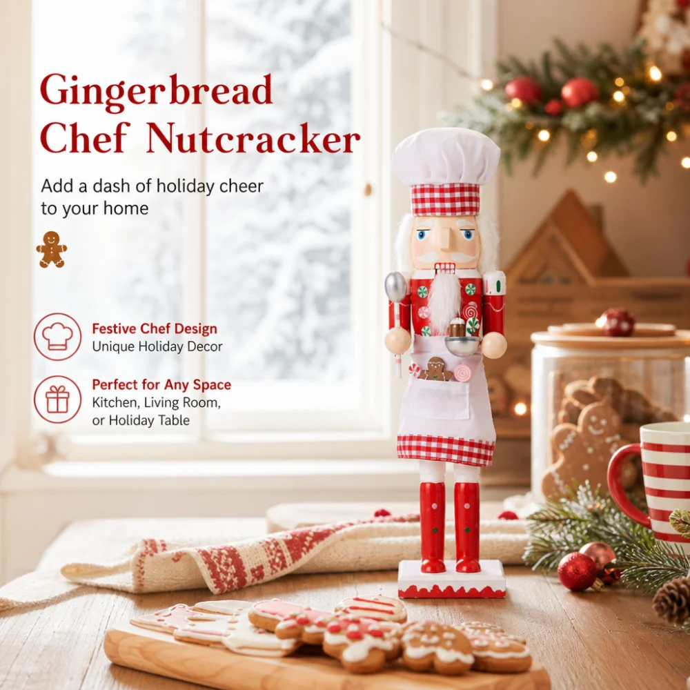 38cm Holz-Lebkuchen-Koch Nussk – Nutcracker Figurine Bewertung und Preis