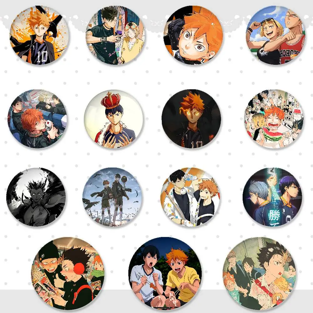 COol H-Hinata S-Shoyo Badges Fashion New Hip Hop Versatile Round Metal Badge Cartoon Pin Gift Wholesale