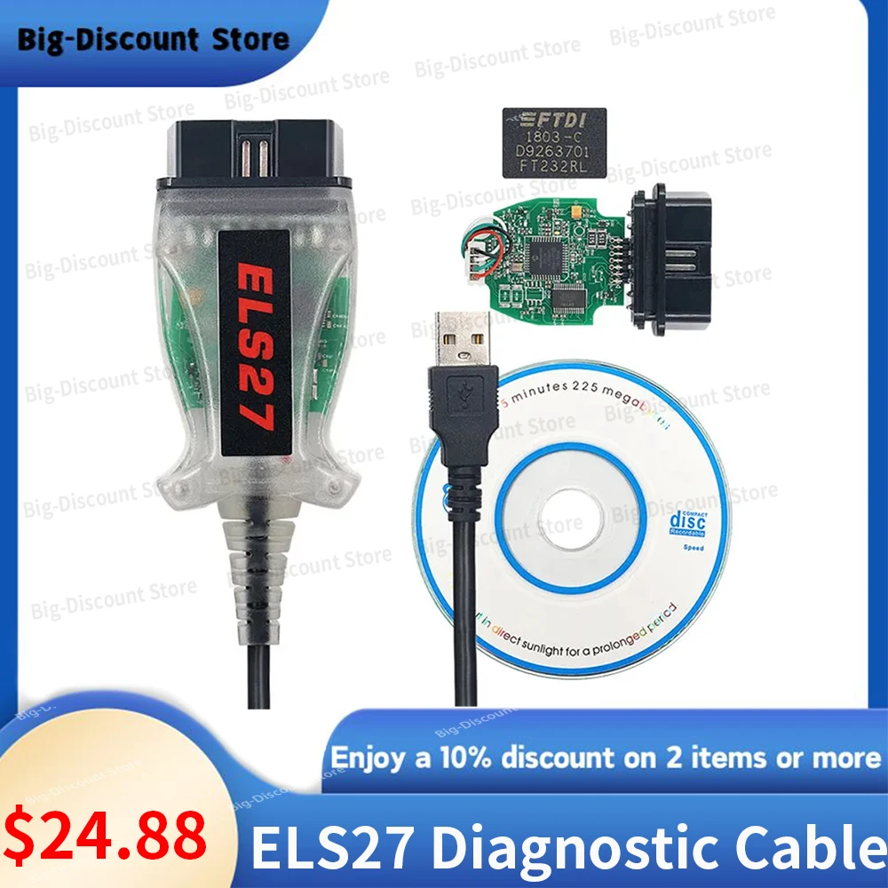 

Новейший сканер ELS27 FORS-can V2.3.8 OBD2 PIC24HJ128GP FTDI Mircochip ELS 27 для Ford/Mzda ELS27 многоязычный