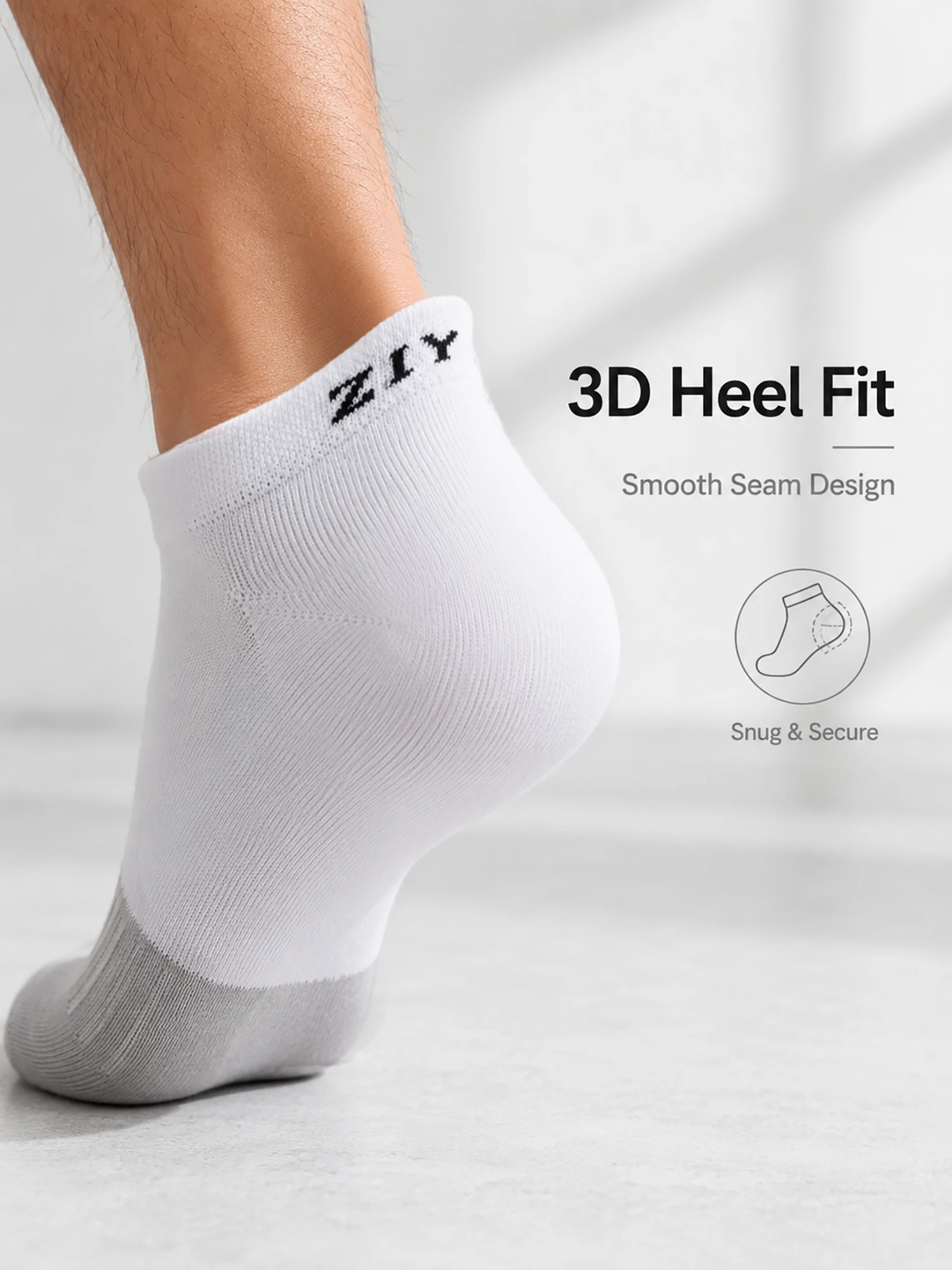 1/4/6Pairs Men's Color Block Ankle Socks Breathable Combe Cotton Cushioned Low Cut Sports Running Non Slip Moisture Wicking Gift view 3