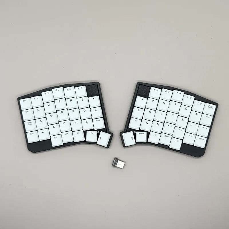 Wsofle Lp Split Mechanical Keyboard 24G Wireless Low Profile Hot Swap Ergonomic Vial Programmable Kaihua Choc For Gaming Office
