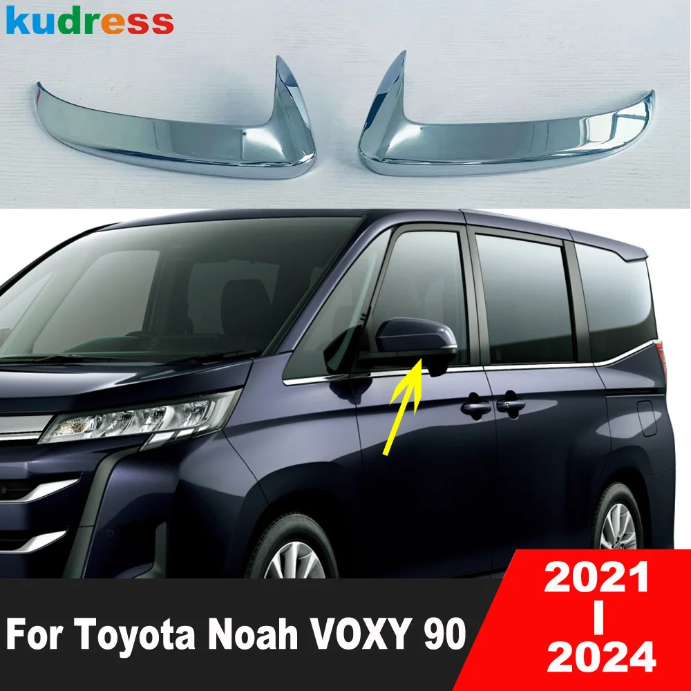 For Toyota Noah VOXY 90 2021 2022 2023 2024 Carbon Fiber Car Side Door Rearview Mirror Cover Trim Molding Strips Accessories