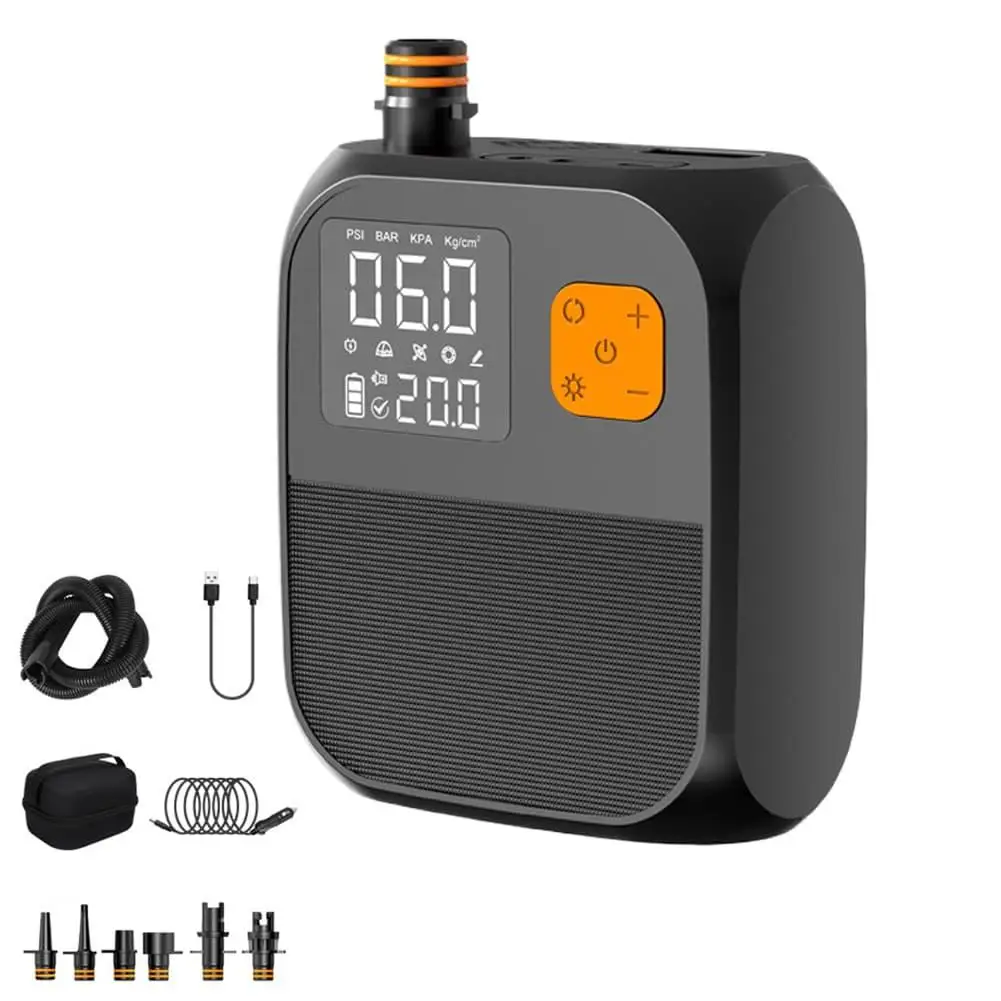 Wireless Rechargeable SUP Electric Air Pump 25PSI Dual‑Stage Inflation Digital Display Portable Air Compressor For Paddle Board