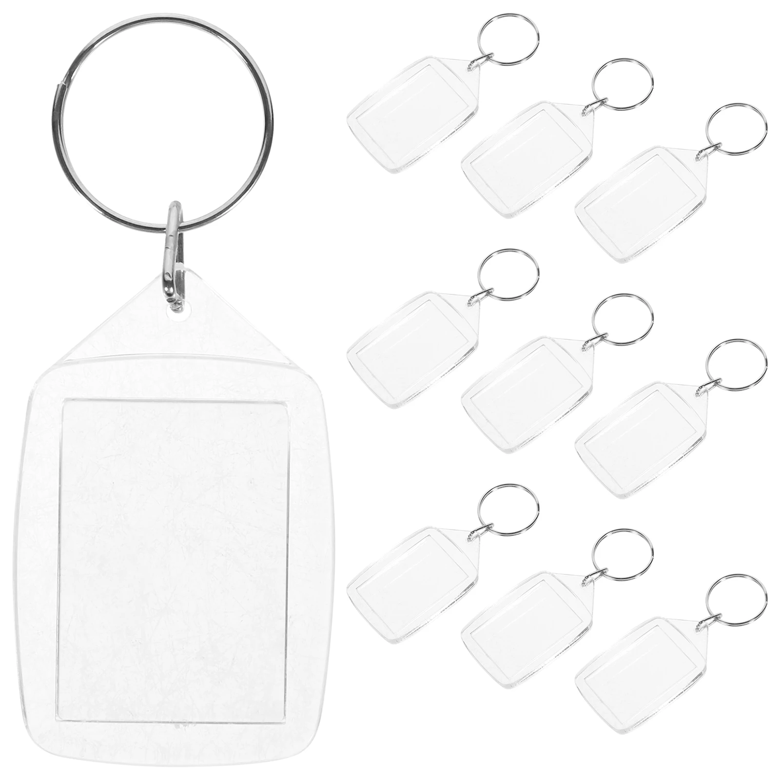 

10pcs Photo Keychain Blank Clear Plastic Diy Key Ring Decorative Picture Frame Keychains For Women Handcraft Gift Key