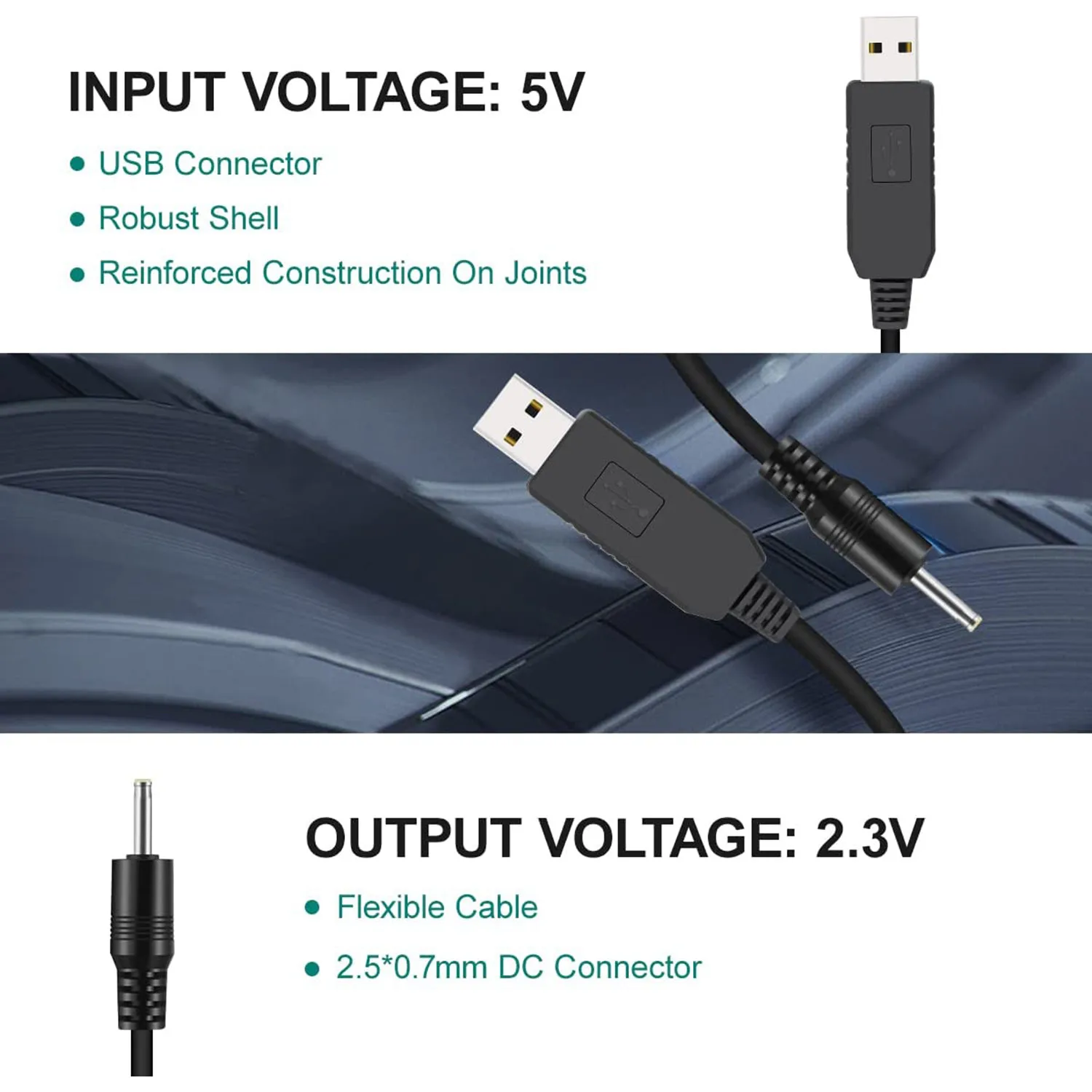 5v to 2.3v dc 2.5*0.7mm cable for Braun MGK3321, MGK3335, MGK3010, BT3020, 3021 Beard Trimmer,  Charger