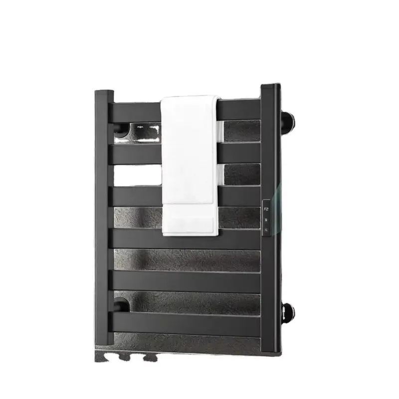Freestanding Electric Aluminum Towel Heating Rack 2 Poles Over 60cm Long Temperature Control Timer Floor Heating 3 Year