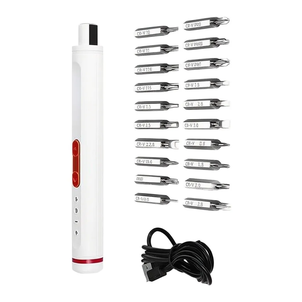 20 Bit Electric Precision Screwdriver with Ergonomic Handle and Long Life For Battery for Daily Tech Maintenance
