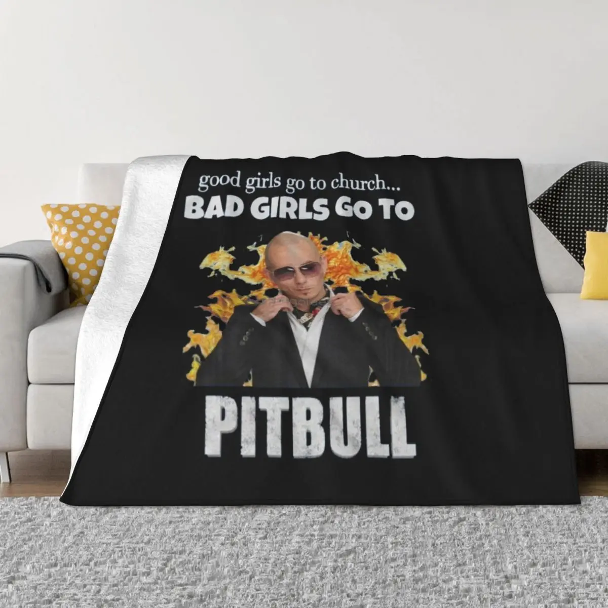 

*EXCLUSIVE* Best Selling Pitbull Singer Throw Blanket Beach Blanket valentine gift ideas anime